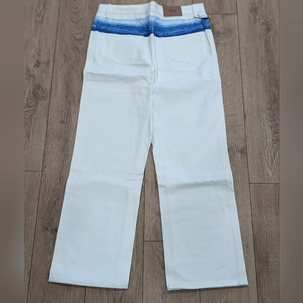 $1550 Mens BURBERRY Mermaid Tail Printed Straight Leg Denim Jeans White 32 - Picture 4 of 8